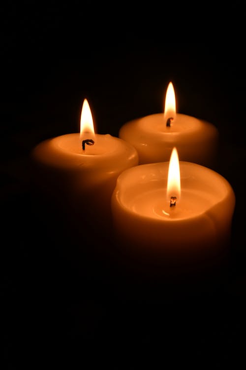 Close Up of Burning Candles 