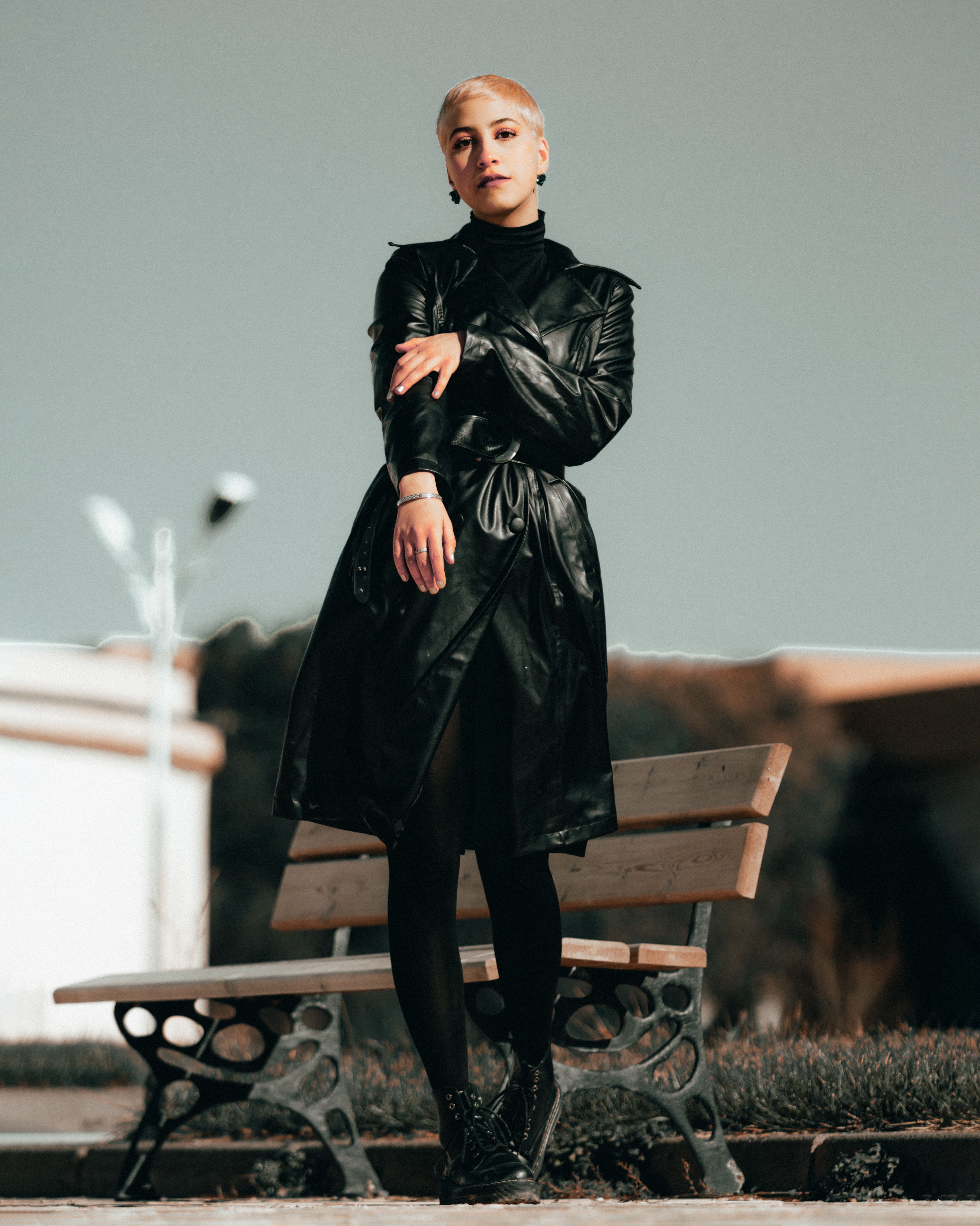 Woman Wearing Trench Coat on a Street · Free Stock Photo
