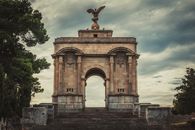 Monument Aux Morts under Gloomy Sky
