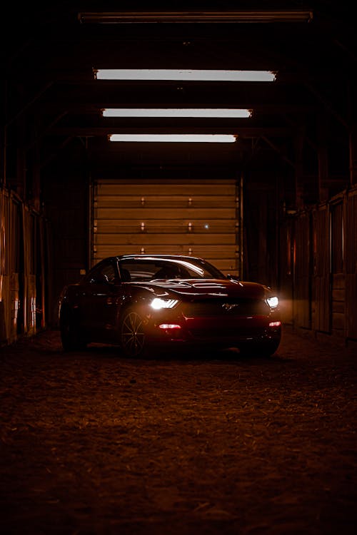 Lighted Red Ford Mustang 