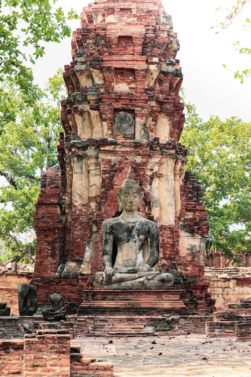 Ancient Buddha statue in nature