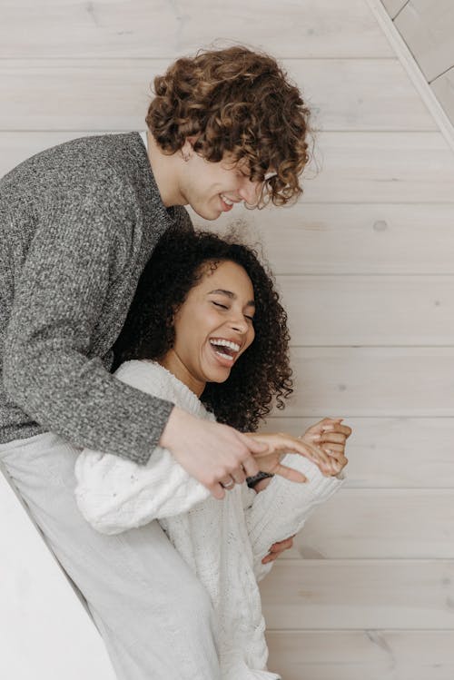 Happy Couple on a Staircase