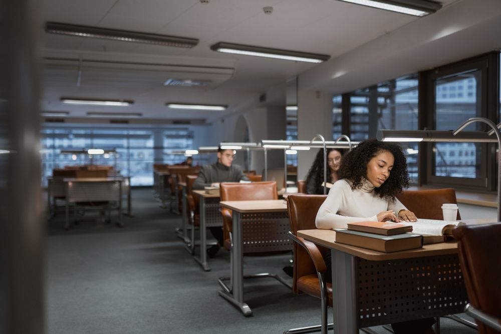 Readers at quiet desks