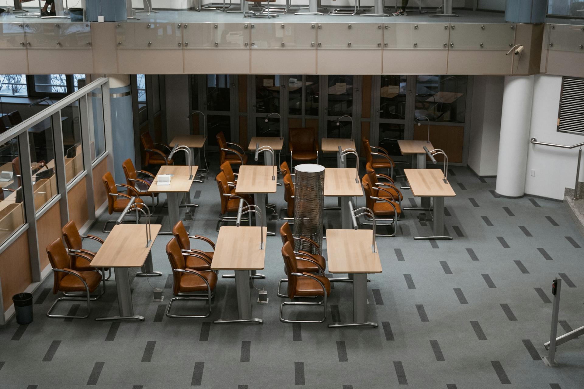 Tables and Chairs in a Library