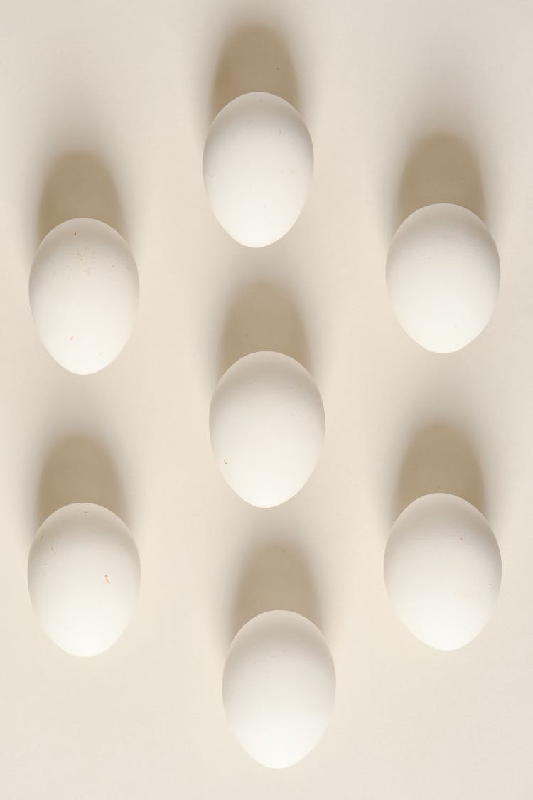 White Eggs On A White Surface