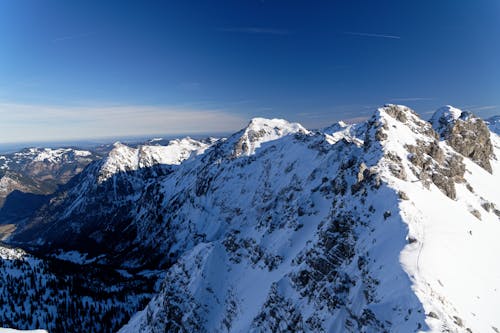 Free Snowcapped Mountains Drone Shot Stock Photo