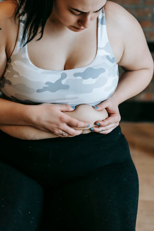 Young Girl Bras Measures Belly Tape Stock Photo by ©sasun