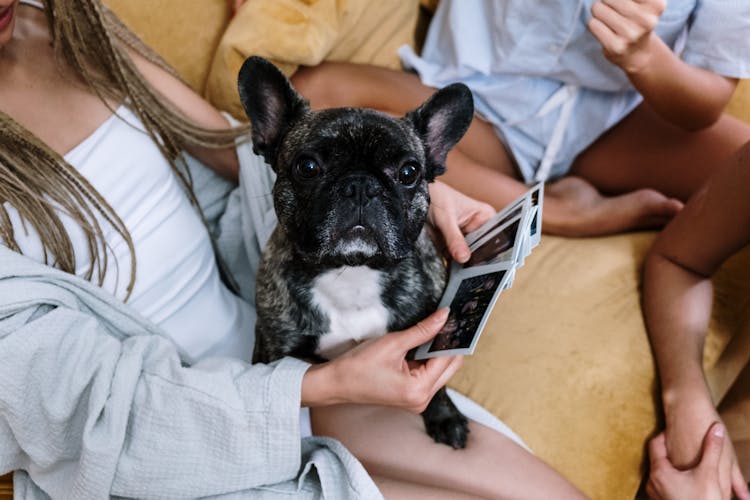 Women In Pajamas Holding Polaroid Pictures