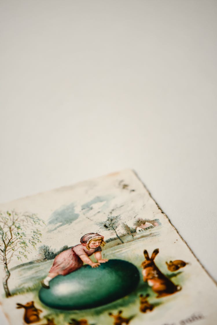 Close-Up Shot Of An Easter Card