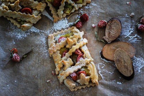 Close-up of a Baked Pastry with Fruit