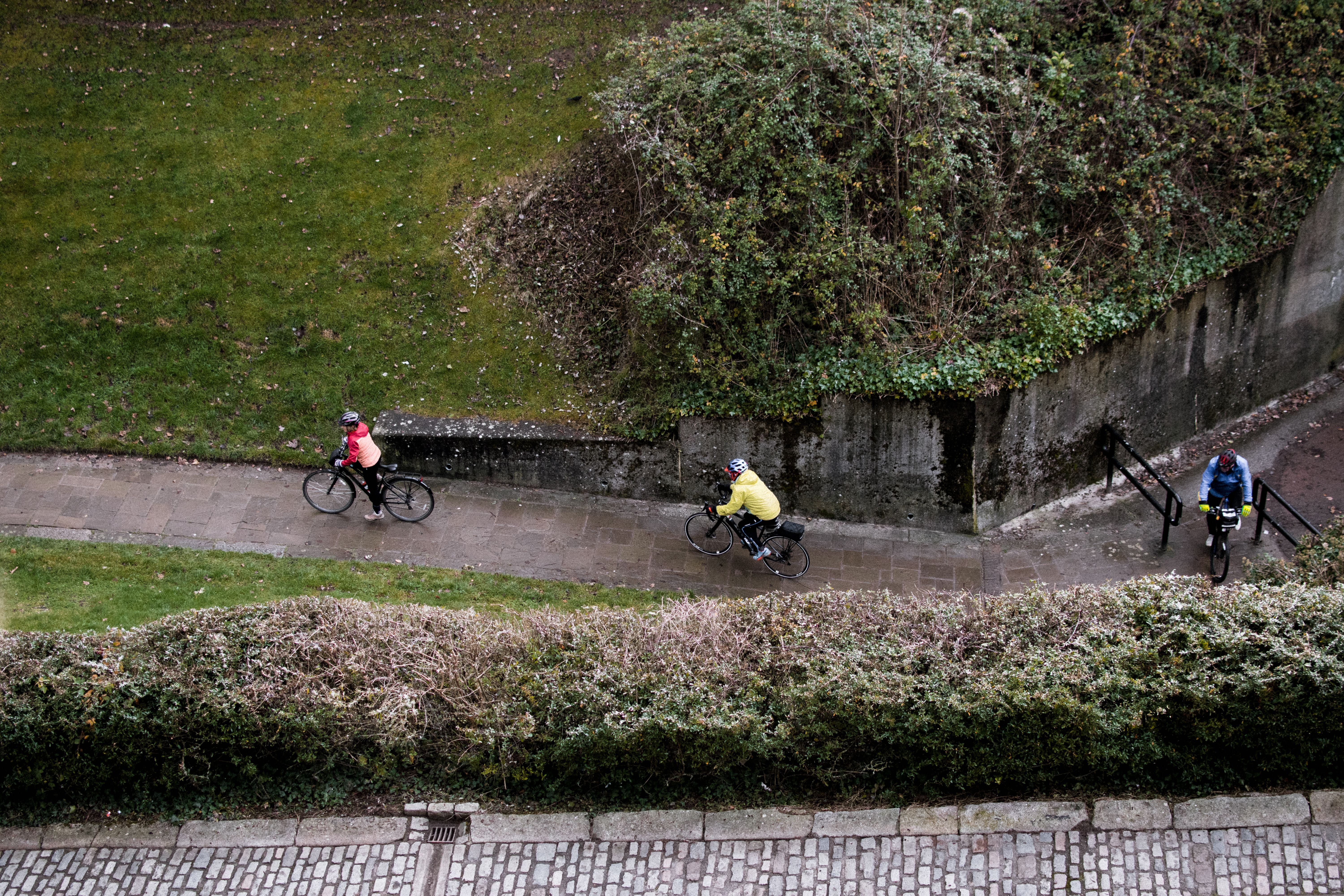 People Riding Bicycle on Gray Concrete Pathway · Free Stock Photo