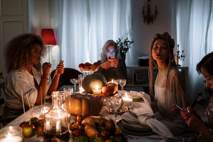 Women At A Thanksgiving Feast