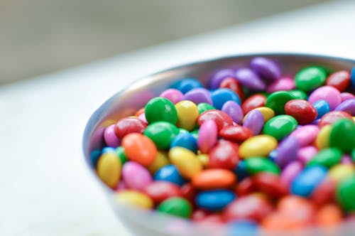 Free M&M's Chocolates in Bowl Stock Photo