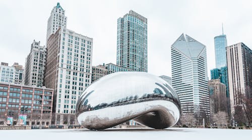 Free White Cloud Gate in City Stock Photo