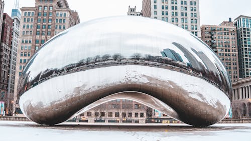 Free Close-Up of the Cloud Gate in Chicago Stock Photo