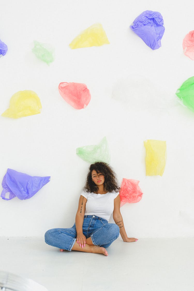 Woman Among Shopping Bags