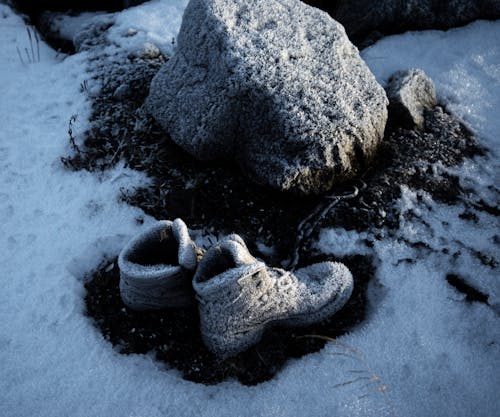 Shoes by Stone in Snow