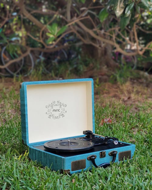 Free Phonograph Player on Grass Stock Photo