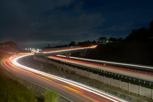 Free stock photo of car lights, daylight, long exposure