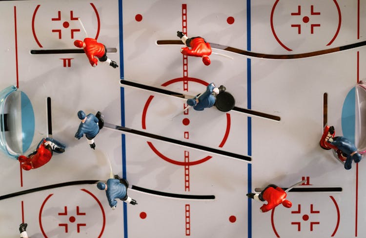 Overhead Shot Of A Table Hockey