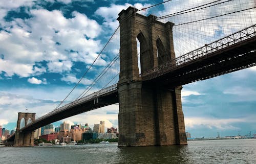 Ilmainen kuvapankkikuva tunnisteilla arkkitehtuuri, brooklyn bridge, joki