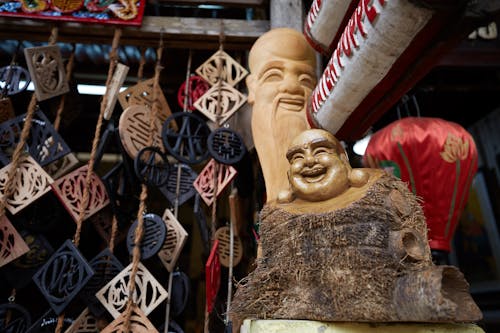 Traditional Buddha statuette on market