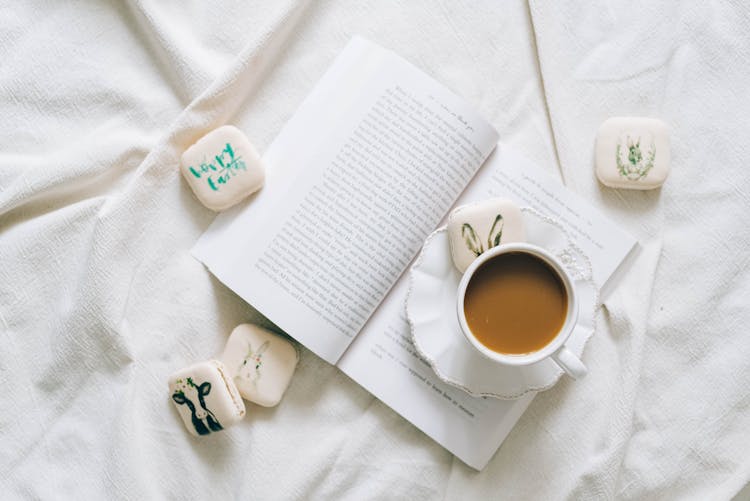 Easter Macarons And A Cup Of Coffee