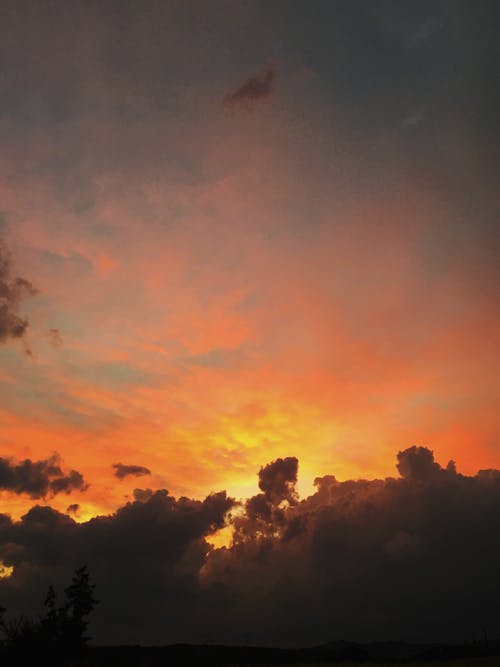 Free Low Angle Shot of a Beautiful Sunset Stock Photo