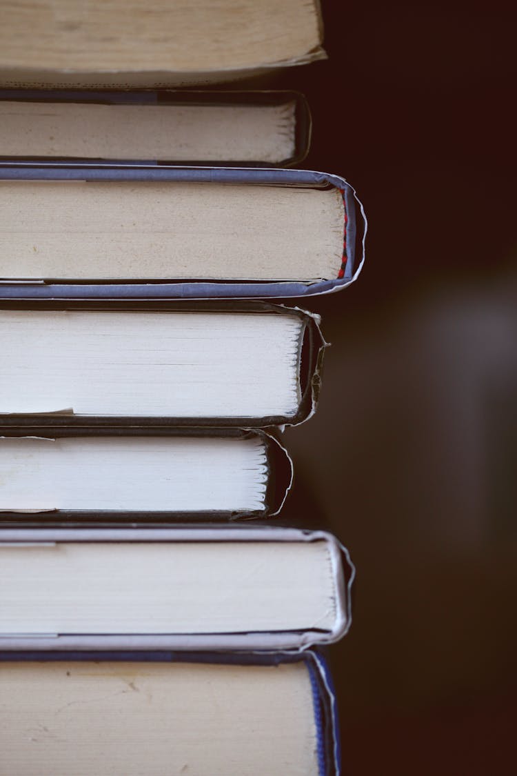 Close-Up Shot Of A Stack Of Books 