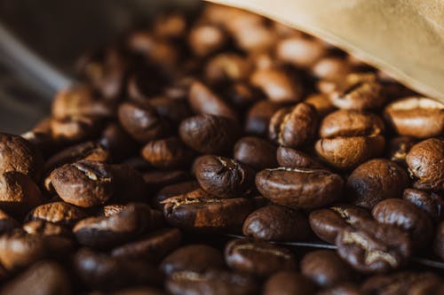 Free Close-Up Shot of Roasted Coffee Beans Stock Photo