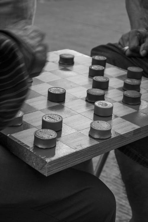 Free stock photo of black and white, board game, checkerboard