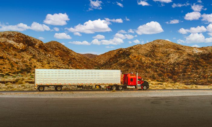Semi truck pulling a trailer