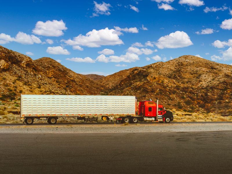 Heavy transport truck on the move