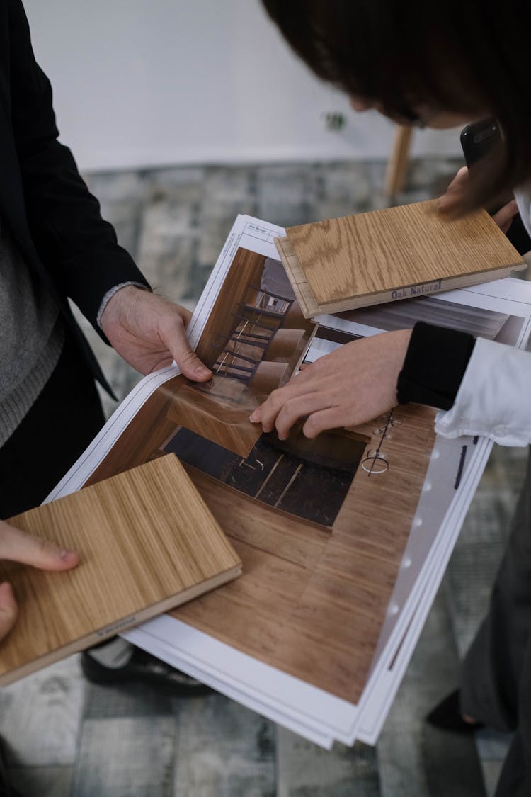 Architects Discussing Wood Samples