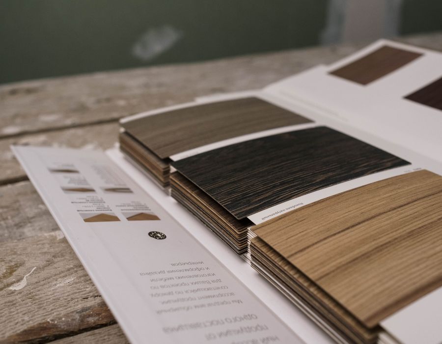 Hickory cabinet material sample