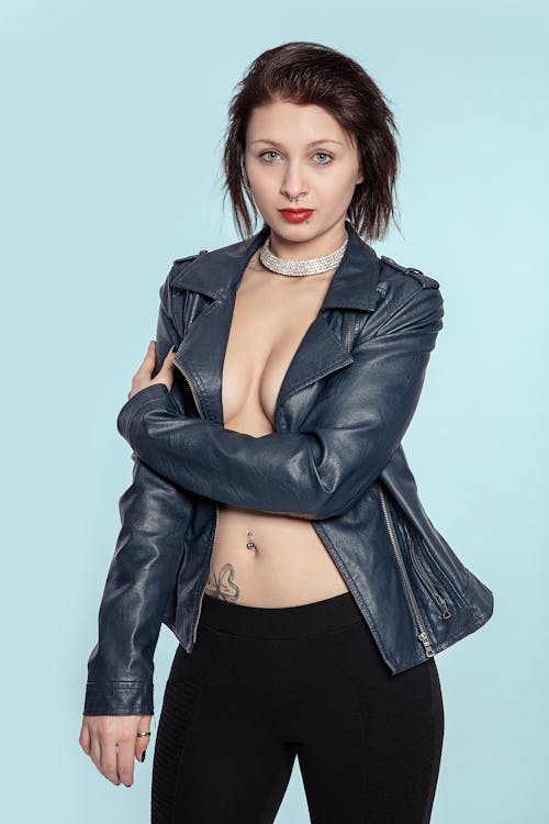 A Woman in Black Leather Jacket