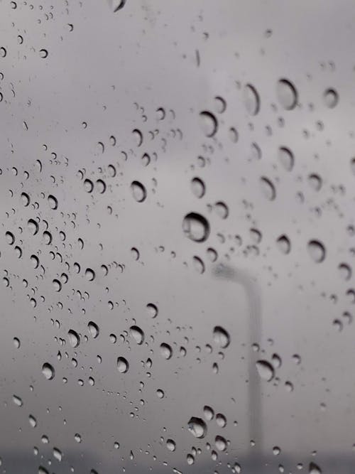 Water Droplets on Clear Glass