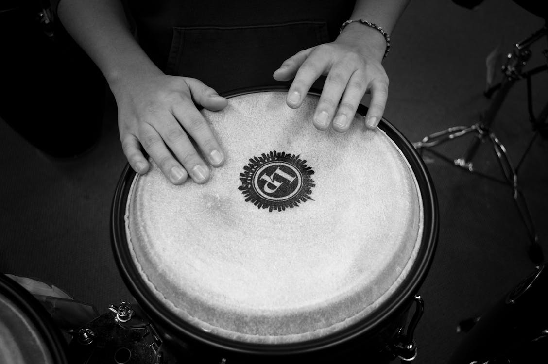 Kostnadsfria Kostnadsfri bild av band, bongo trumma, händer Stock foto