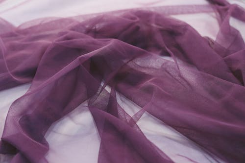 Free A Purple Chiffon Fabric on White Surface Stock Photo