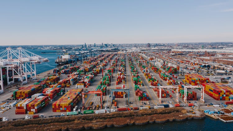 Modern Storage Of Many Colorful Cargo Containers