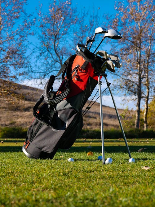 Free Photo of Golf Bag on Grass Stock Photo