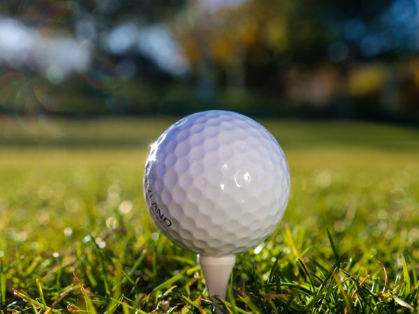 A golf ball on a tee
