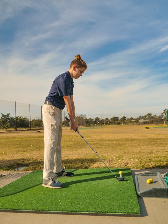 Young Man in Putting Position