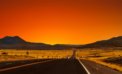 Free stock photo of arizona, asphalt road, brown grass Stock Photo