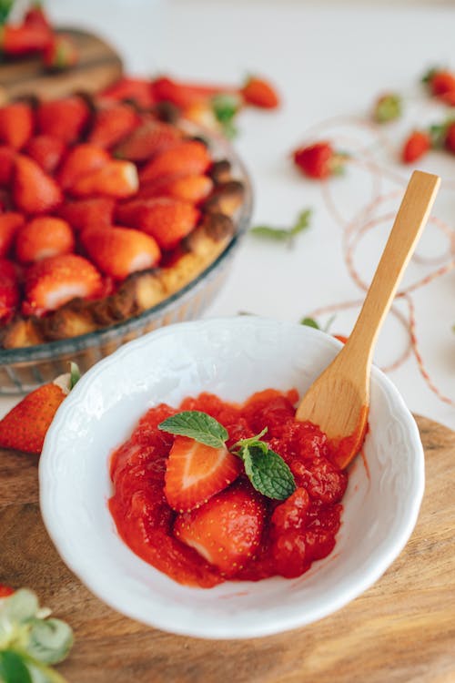 Dessert on White Bowl