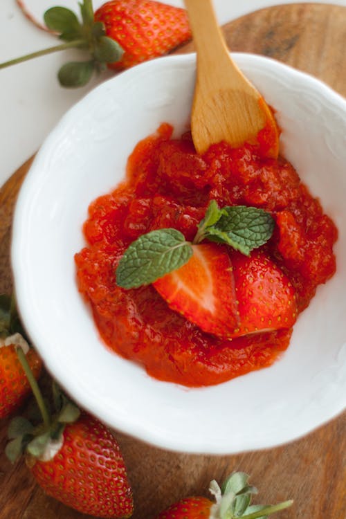 Free A Strawberry Jam on the Bowl Stock Photo