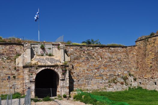 Castle of Chios Under the Blue Sky