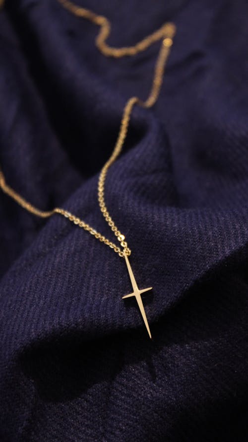 Gold Necklace with Cross Pendant