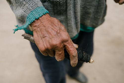 Closeup of a Hand of a Senior Man