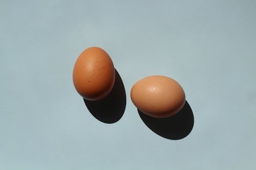 Photo of Eggs on Blue Surface